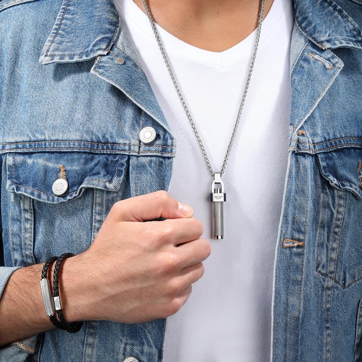 Actual product image Police Urban Texture Bracelet (20 cm, Leather, Stainless steel)