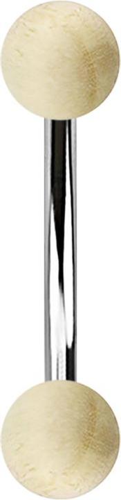 Immagine prodotto Star Piercing Banana in argento con due sfere di legno di coccodrillo (Organico, senza ottone, Acciaio chirurgico 316L)