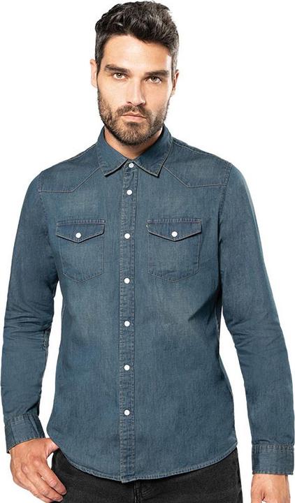 Actual product image Kariban Long sleeve denim shirt (S)