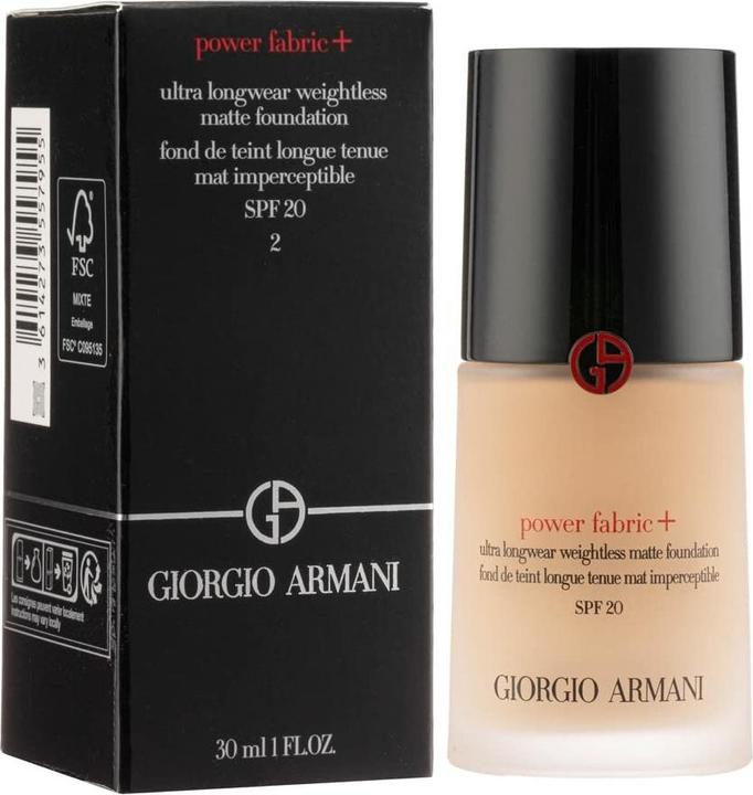 Actual product image Giorgio Armani Power Fabric + Longwear High Coverage Foundation ( 2 ) (Beige)