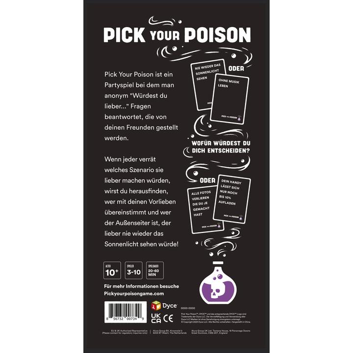 Immagine prodotto Dyce Games Pick your poisen Family Edition - Das "Was würdest Du lieber tun?" Partyspiel (Tedesco)