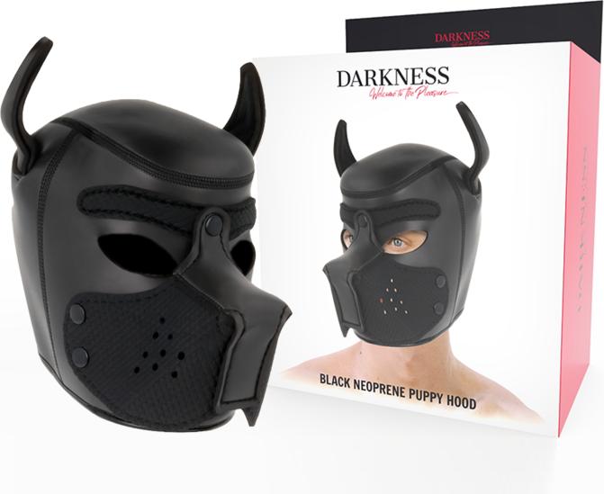 Actual product image Darkness Dog mask "Puppy Hood" with removable muzzle