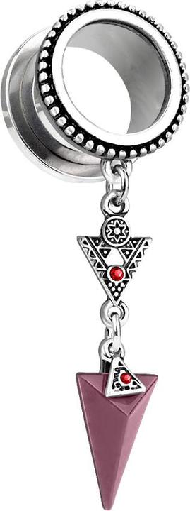 Star Piercing Flesh Tunnel Anhänger mit Pfeil (Messing, Chirurgenstahl 316L)