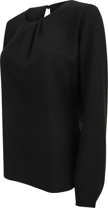 Actual product image Henbury Womens/Ladies Yarn Pleat Front Long-Sleeved Blouse (S)