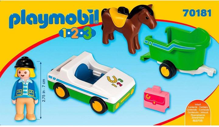 Produktbild Playmobil PKW mit Pferdeanhänger (70181, Playmobil 1.2.3)