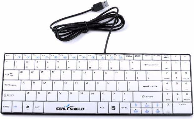 Produktbild Secomp Seal SHIELD BT Tastatur Clean Wipe weiss D SSKSV099BTDE (DE, Kabellos)