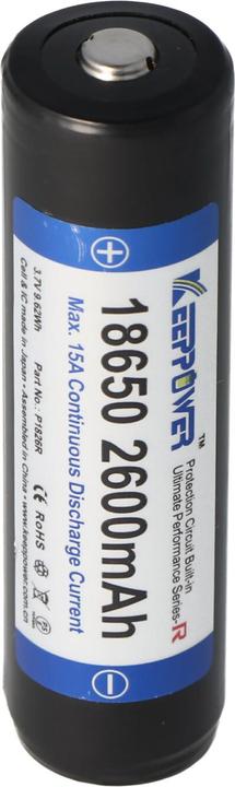 Immagine prodotto Keeppower Batteria R 18650 protetta (polo positivo sollevato) (1 pz., 18650, 2600 mAh)
