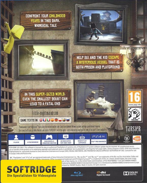 Actual product image Bandai Namco Little Nightmares Complete Edition (PS4) Standard+DLC Multilingual PlaySt (PS4, EN)