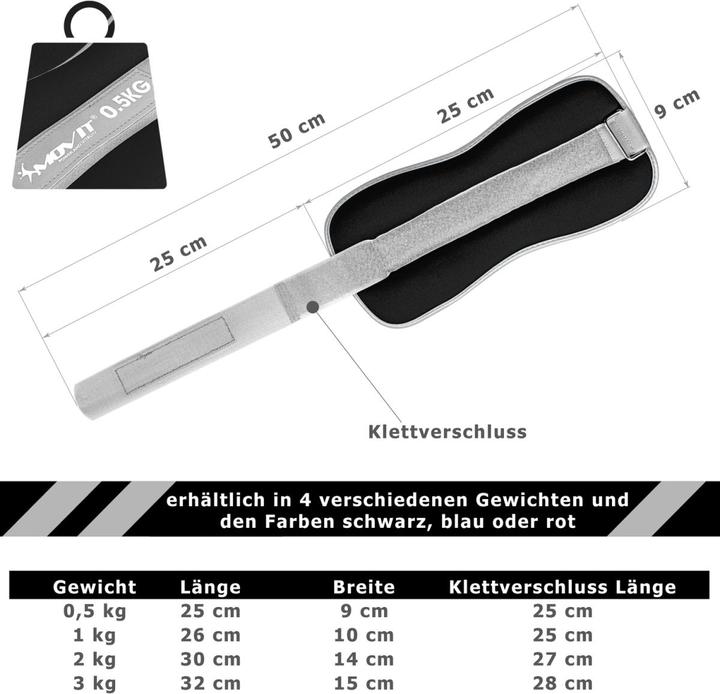 Actual product image Movit Weight cuffs (2 x 0.5 kg)