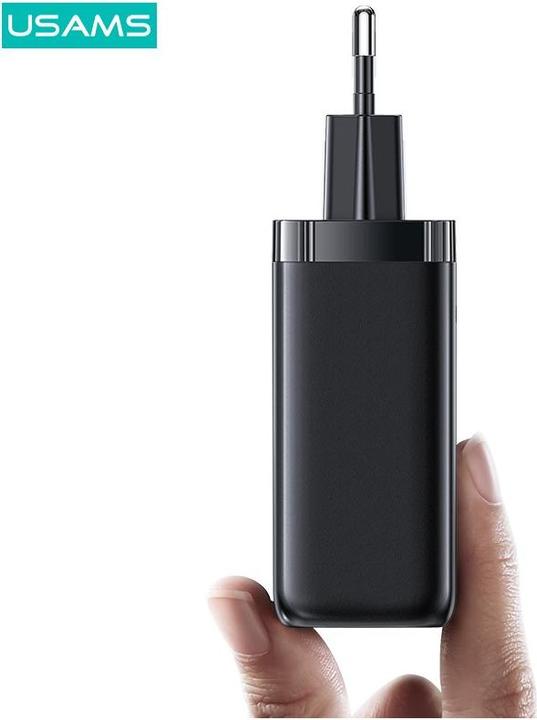 Image du produit Usams Ład. siec. 1xUSB-C+1xUSB T47 65W PD Fast Charging Super Si czarny/black CC153TC01 (US-CC153) (65 W)