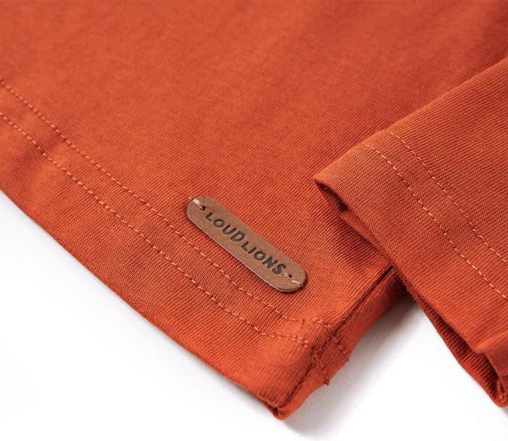 Actual product image VidaXL Children's long-sleeved shirt rust brown 140,Material: 100 (140)