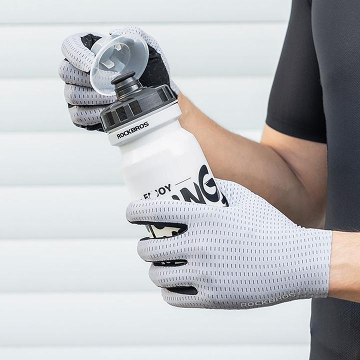 Produktbild Rockbros Breathable Full Finger Cycling Gloves, Size: L - Gray (L)