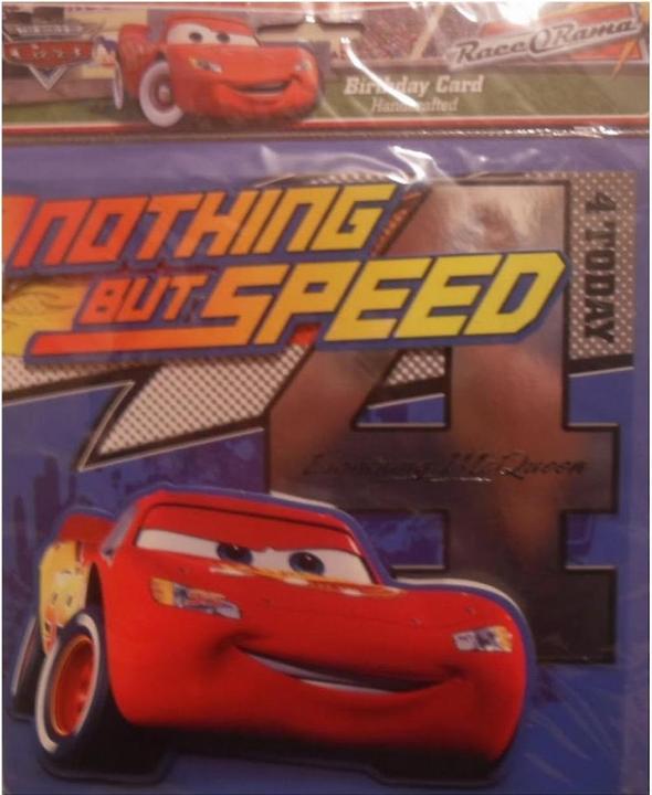 Produktbild Cars Lightning McQueen 4. Geburtstag Karte (1 x)