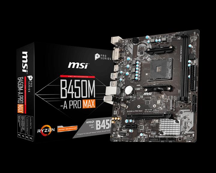 Produktbild MSI B450M-A Pro Max (AM4, AMD B450, mATX)