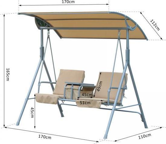 Produktbild Outsunny Gartenschaukel mit Sonnendach