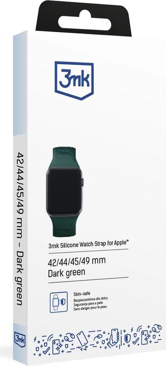 Immagine prodotto 3MK Cinturino in silicone Ciemnozielony/ Verde scuro dla Apple Watch 42/44/45/49mm (Acciaio inossidabile, Silicone)