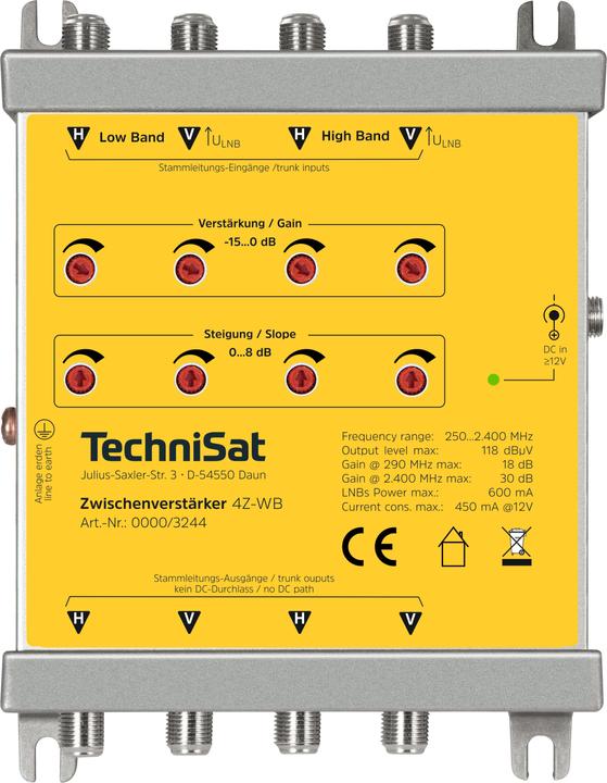 Produktbild TechniSat 4Z-WB TV-Signalverstärker 250 - 2400 MHz (Verstärker)