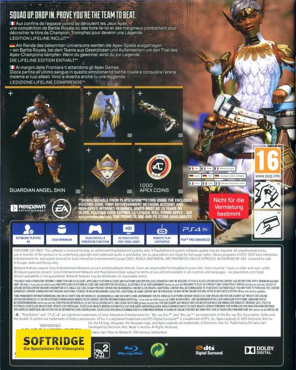 Image du produit EA Games Apex Legends - Édition Lifeline (PS4, DE)