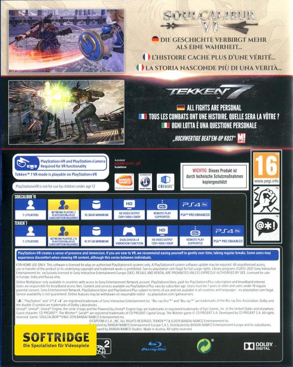 Image du produit Bandai Namco Tekken 7 + SoulCalibur VI (PS4, DE, IT, FR)