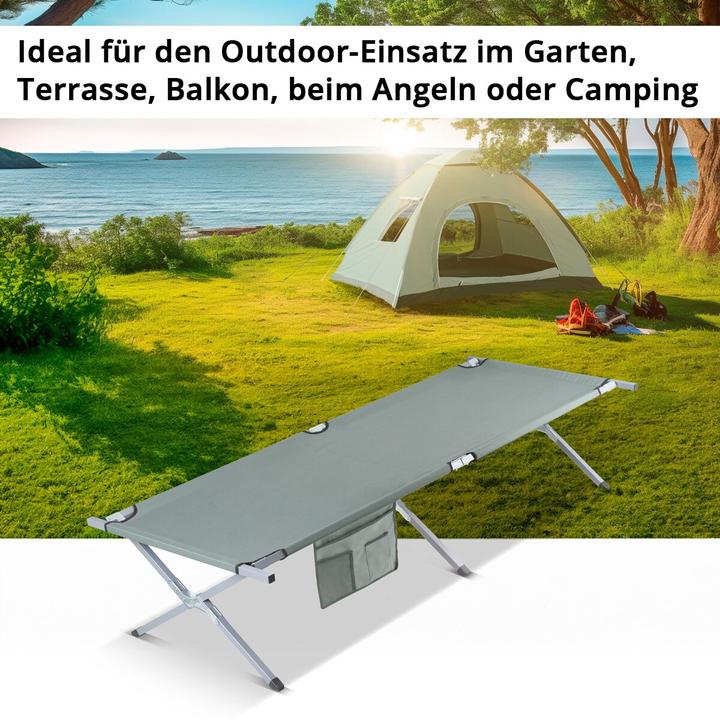 Image du produit Stahlwerk Chaise longue de camping 150 kg 190x63 cm Lit de camp Lit pliant de camping