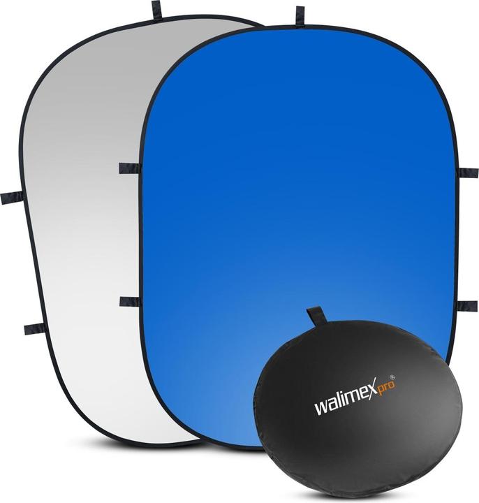 Produktbild Walimex 2in1 Falthintergrund grau/blau, 180x210cm (180 cm, 180 cm)