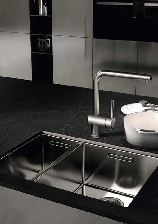 Actual product image Kludi L-STEEL single-lever kitchen tap with swivelling spout