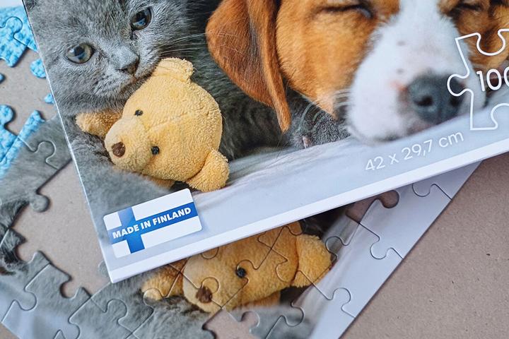 Produktbild Selecta Spielzeug Puzzle Süsses Kätzchen und schläfriger Hund, 100 Teile. (100 Teile)