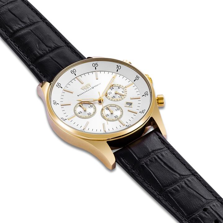 Actual product image Men Chronograph Goodwill Genuine Leather Black - 4408 (Chronograph, 45 mm)