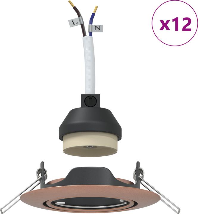 Produktbild VidaXL Lampen Kupfer Kupfer und Kunststoff Klein Einbauleuchten Rund