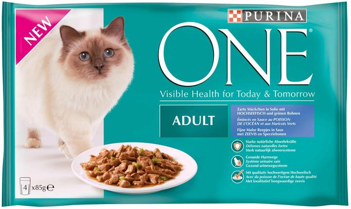 Produktbild Purina ONE Fisch (Adult, 4 Stk., 85 g)