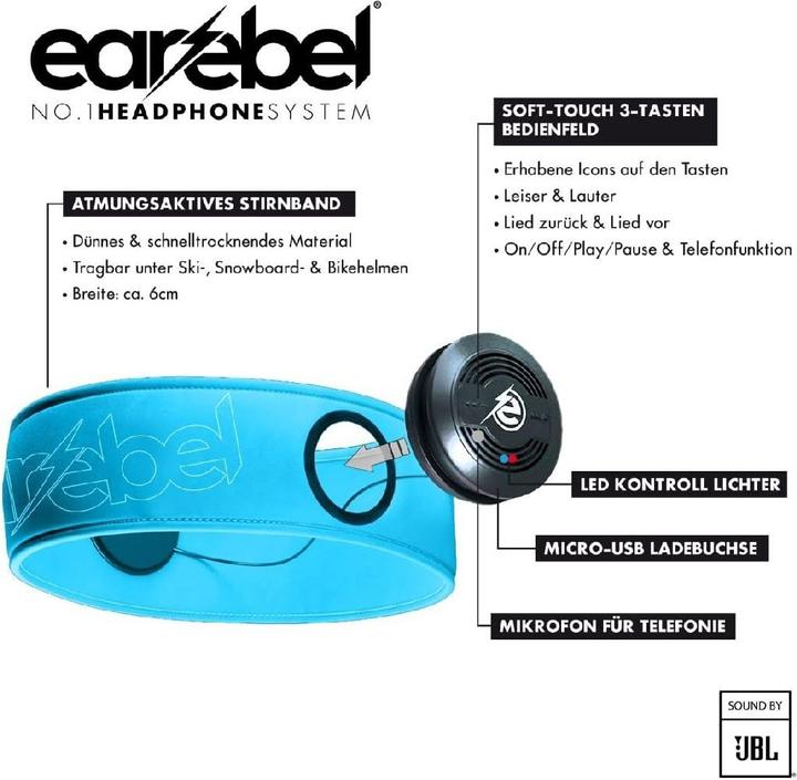 Produktbild Earebel - Elite - Hoofdband maat L/XL - on ear - koptelefoon - sport koptelefoon - hardlopen - fitness fiets (XL)
