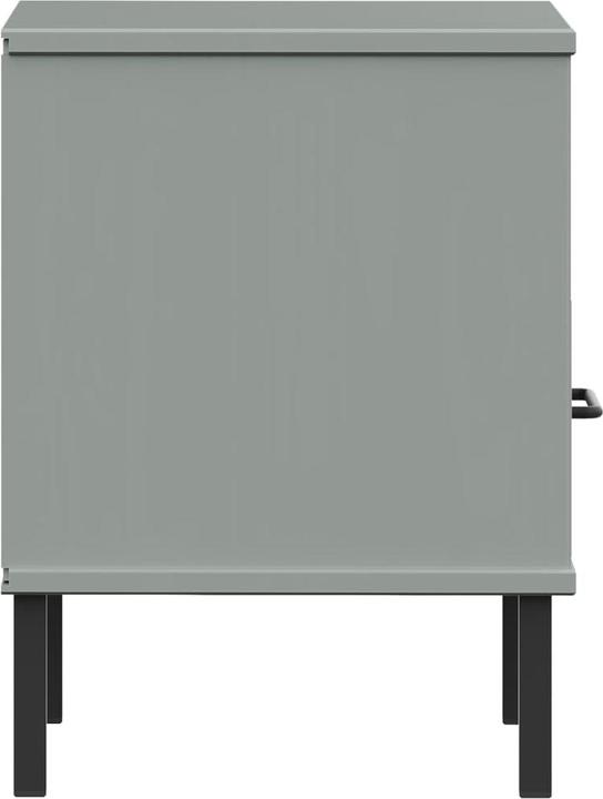 Actual product image VidaXL Nachttisch OSLO mit Metallbeinen Grau Massivholz