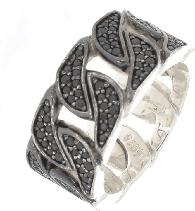 Produktbild Thomas Sabo Ring Glieder mit schwarzen Zirkonia TR1932-051-11 (56, 925 Silber)