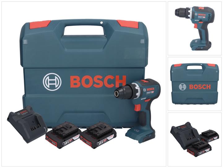 Produktbild Bosch Professional Bosch GSR 18V-55 Professional Akku Bohrschrauber 18 V 55 Nm Brushless + 2x Akku 2,0 Ah + Ladegerät (Akkubetrieb)