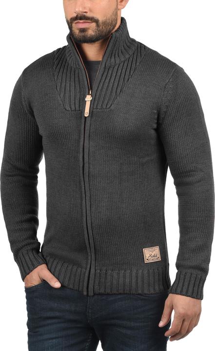 Image du produit Solid Poul Cardigan Gilet Veste En Grosse Maille Pour Homme Avec Col Droit (L)