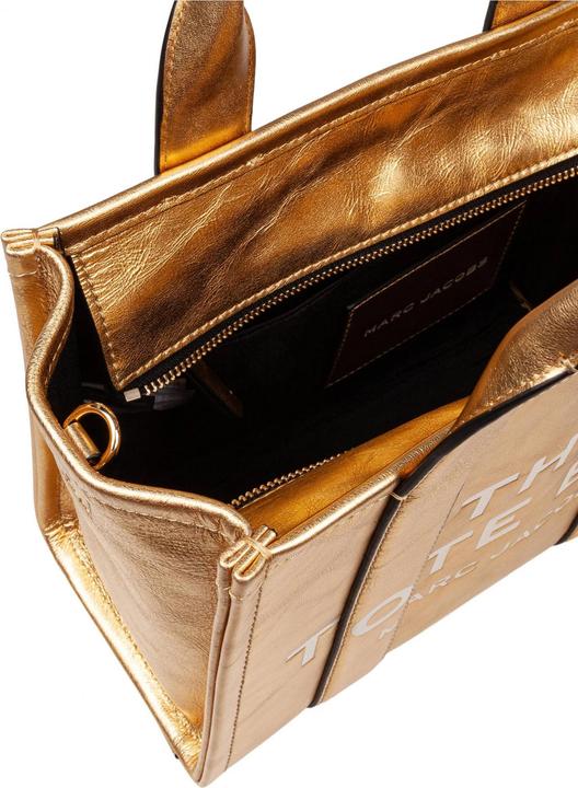 Actual product image Marc Jacobs the small tote in laminated leather color gold