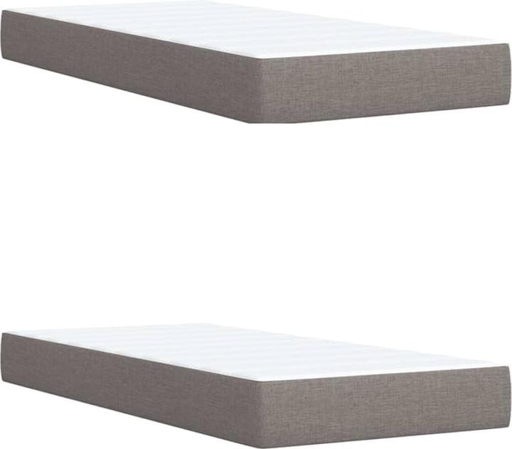 Produktbild VidaXL Boxspringbett Doppelbett Polsterbett Bett Matratze Taupe 200x200cm Stoff (200 x 200 cm, 200 x 200 cm)