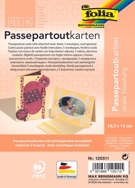 Produktbild Folia Passepartouts ovale Stanzung 220g/m² (5 Stk.)