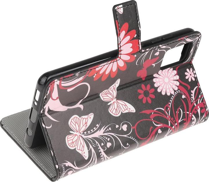 Produktbild Cover-Discount Galaxy A51 - Leder Hülle Kartenfach Schmetterlinge schwarz (Samsung Galaxy A51)