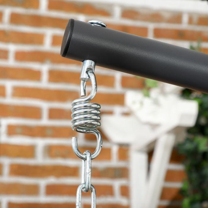 Actual product image Swisshandel24 Rattan Hängesessel 194 cm klappbar, Indoor Outdoor, bis 100 kg hellgrau (100 kg)