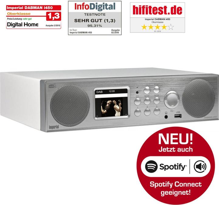 Image du produit Imperial Dabman i450 (Webradio, DAB+ DAB, VHF, FM, Bluetooth, WiFi)