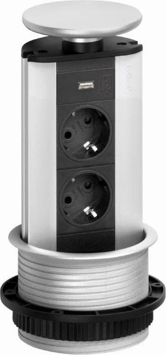 Produktbild Schulte Elektrotechnik 159310399600 EVOline Port 2xVDE, 1xUSB Charger, 250 V (2 x, 2.50 m)