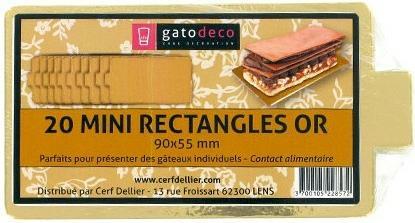 Actual product image Patisdécor Support à pâtisserie - Mini rectangle doré (20pcs) (20 x)
