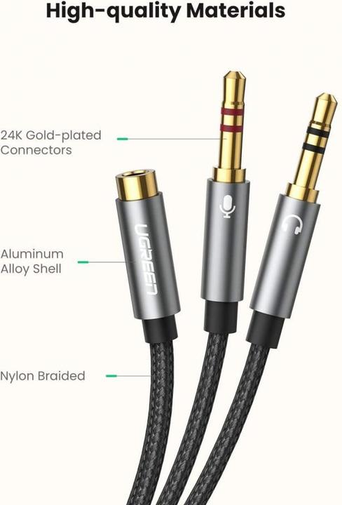 Immagine prodotto Ugreen Splitter Y per microfono e cuffie con jack da 3,5 mm (0.20 m, Connettore da 3,5 mm (AUX))