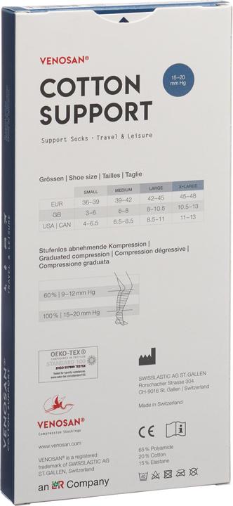 Produktbild Venosan COTTON SUPPORT Socks A-D S black (S)