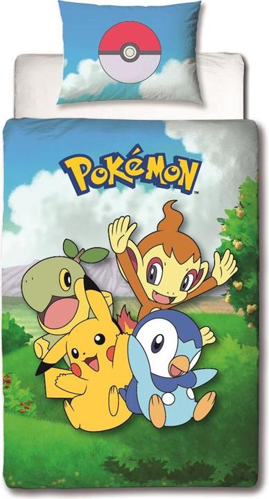 Image du produit Lyo Pokémon - Parure de lit en microfibre Pikachu et Starter 4G (200x140cm 63x63cm)
