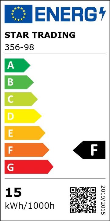 Label énergétique Star Trading Pleins feux sur (E27, 15 W, 1250 lm, 1 x, F)