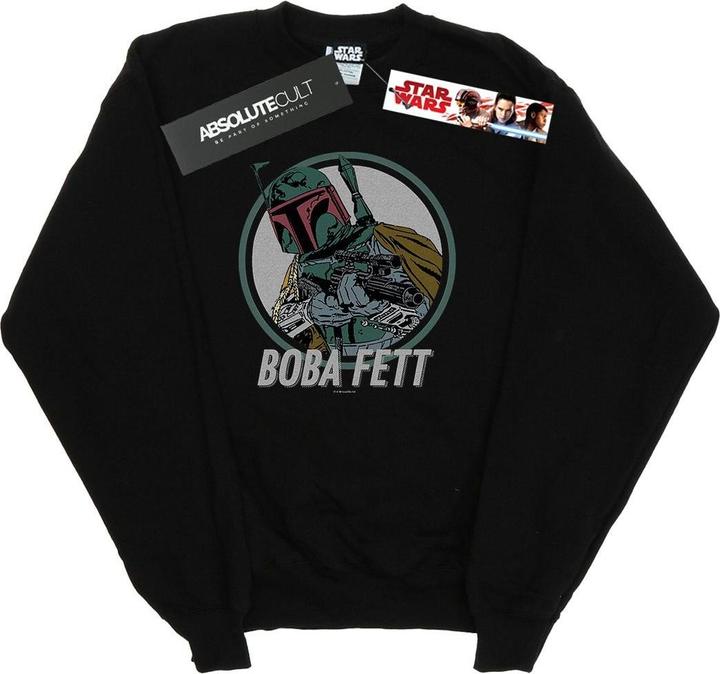 Actual product image Star Wars Mens Boba Fett Retro Circle Sweatshirt (S)