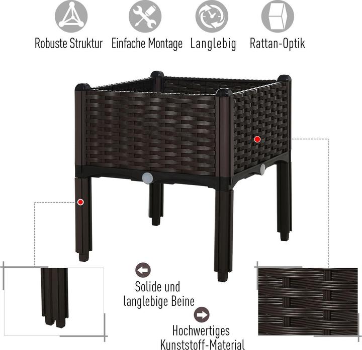 Immagine prodotto Outsunny Letto rialzato a 2 pezzi in look rattan