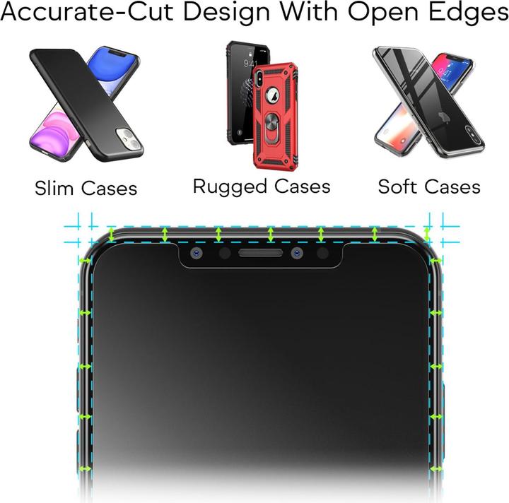 Actual product image Nalia Protective glass & applicator - set (2x) (2 Piece, Apple iPhone 11)